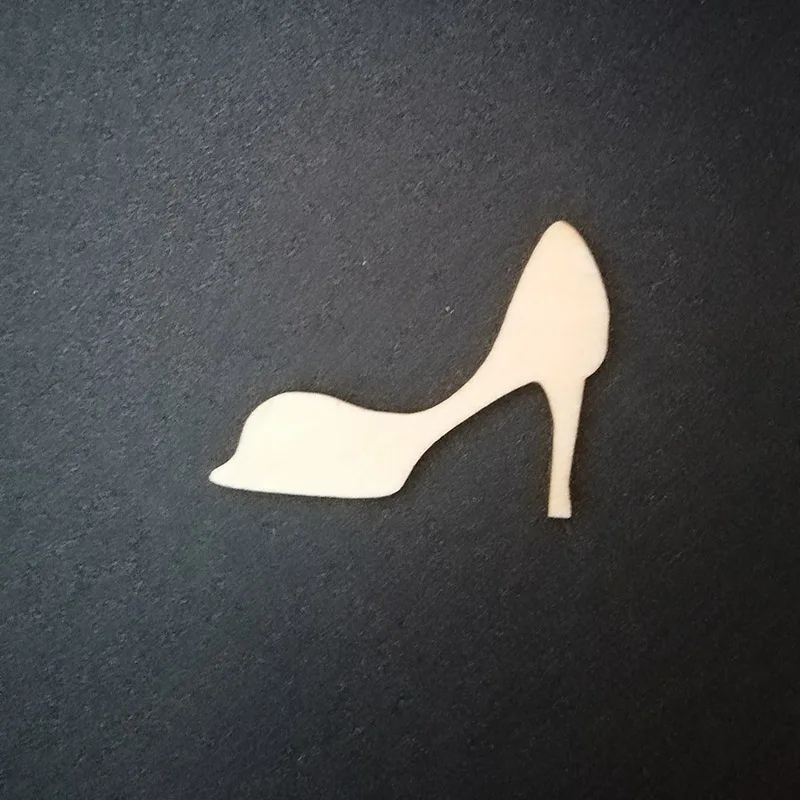 50pcs Blank Unfinished High Heel Shoe Laser Cut Out Wooden