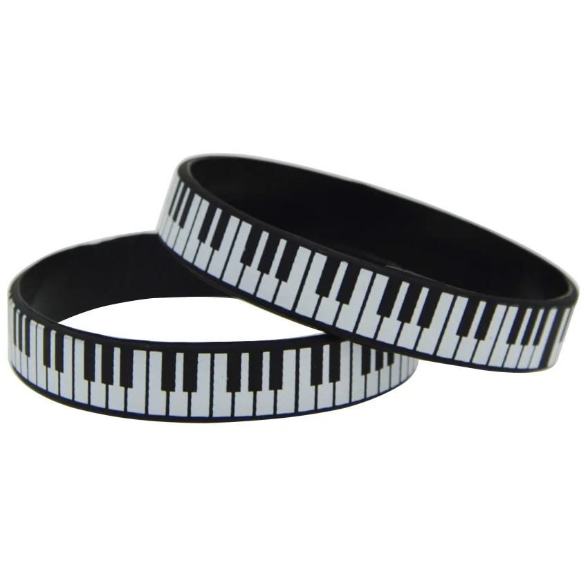 

1piece Printed Piano Keys Silicone Wristband Keyboard Bracelet Adult