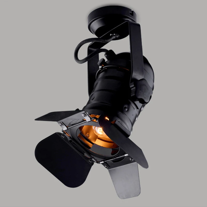 

Professional Vintage Ceiling Lamp GU10/E26/E27 Base iron Industrial Light Adjustable 4 Leafs for Coffee Bar Loft style Fixture #