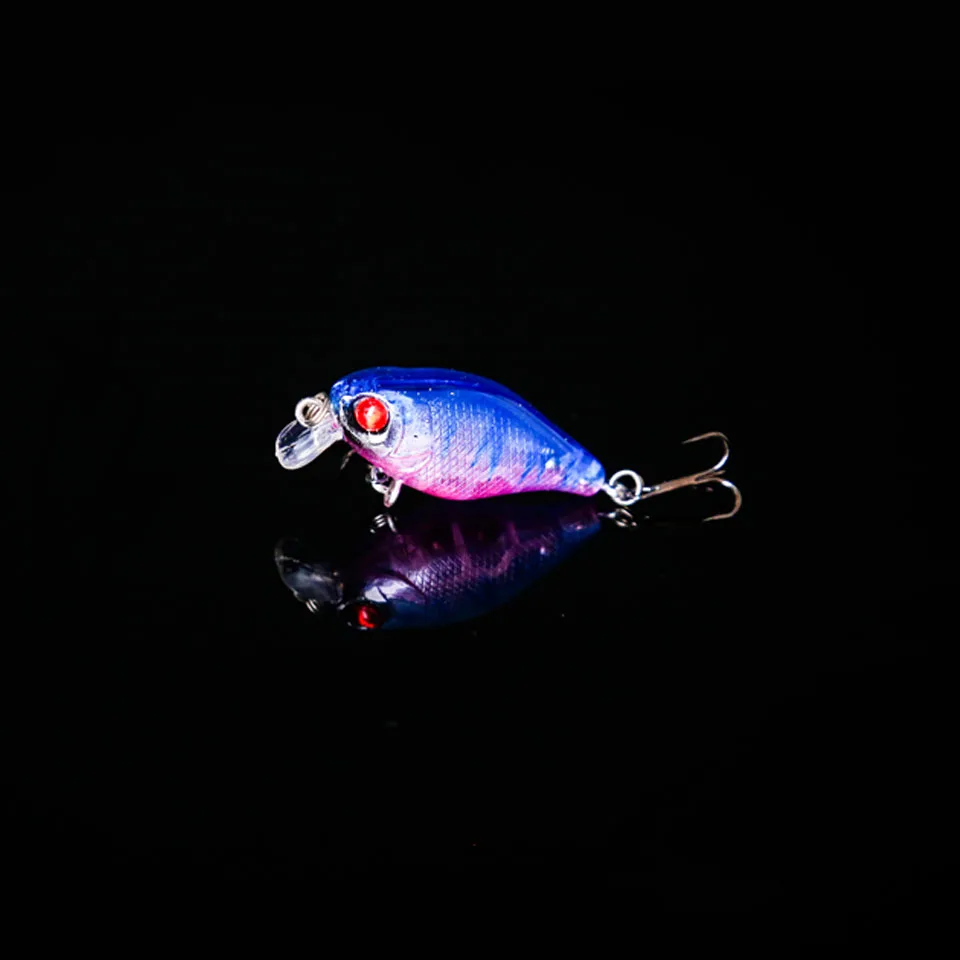 WALK FISH 1 шт. 4 см 4,3 г жесткие пластиковые Кривошипные приманки 3D Рыбная приманка с глазами рыболовные приманки с тройными крючками снасти для ловли окуня - Цвет: E 5