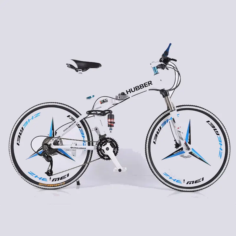 Cheap Foldable Double Shock Absorption  Mountain Bicycle Aluminum Alloy Frame Double Disc Brake Oil Brake One 3