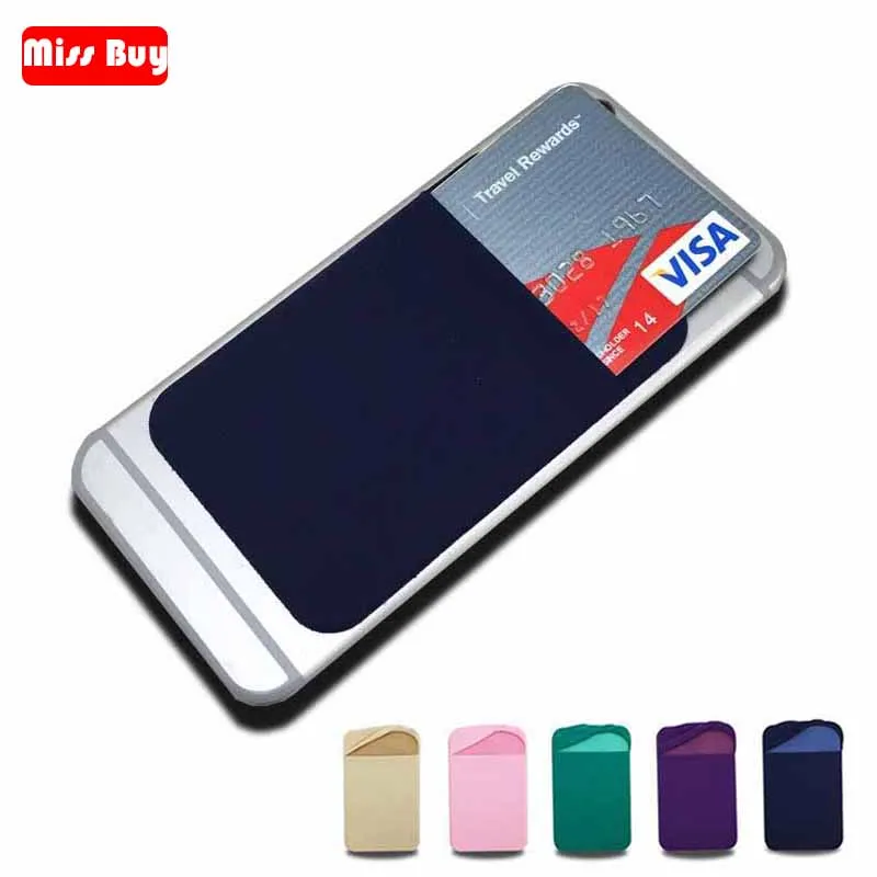 

Missbuy Elastic Stretchy 3M Adhesive Card Back stickers Cell Phone Wallet Case Credit ID Card Holder Sticker Pocket Phone Pouch