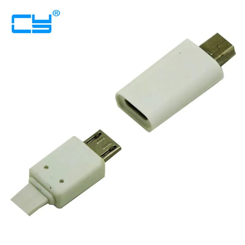 Белый мини usb штекер к Micro Usb гнездовой разъем адаптера зарядное устройство для