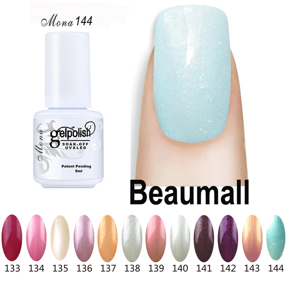 Beaumall ногтей гель лак для Мона сияющими блестками Серии Col #133 ~ 168 косметика
