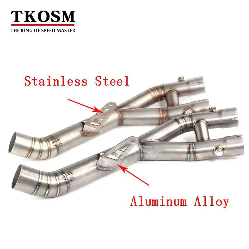 TKOSM YZF R1 Stainless Steel and Aluminum Alloy Mid Pipe Motorbike Motorcycle Middle Link Exhaust Muffler for YAMAHA YZF-R1 2015 TKOSM YZF R1 Stainless Steel and Aluminum Alloy Mid Pipe Motorbike Motorcycle Middle Link Exhaust Muffler for YAMAHA YZF-R1 2015