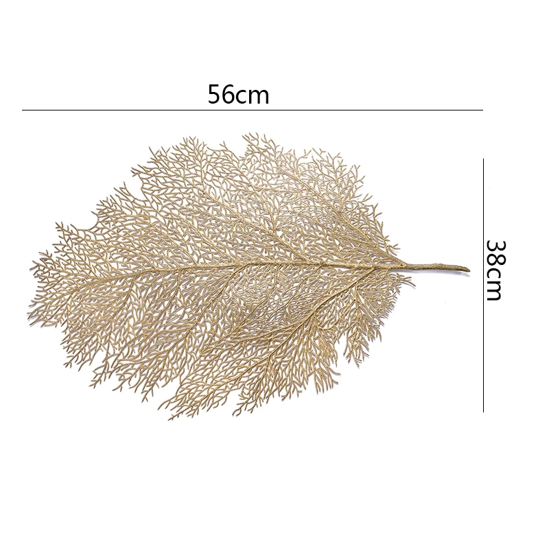 

Placemat Hollow Kitchen Mats Table Mat Maple Leaves Design PVC Waterproof Coasters Simulation Coral Branch Insulation Pads