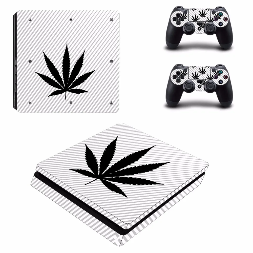 

Green Leaf Weed PS4 Slim Skin Sticker For Sony PlayStation 4 Console and 2 Controllers PS4 Slim Skin Sticker Decal Vinyl
