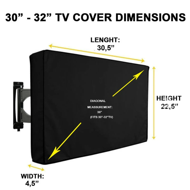 Новейший уличный ТВ чехол для воды и пыли подходит для большинства телевизоров Водонепроницаемый Открытый Чехол для телевизора - Цвет: 30-32inch