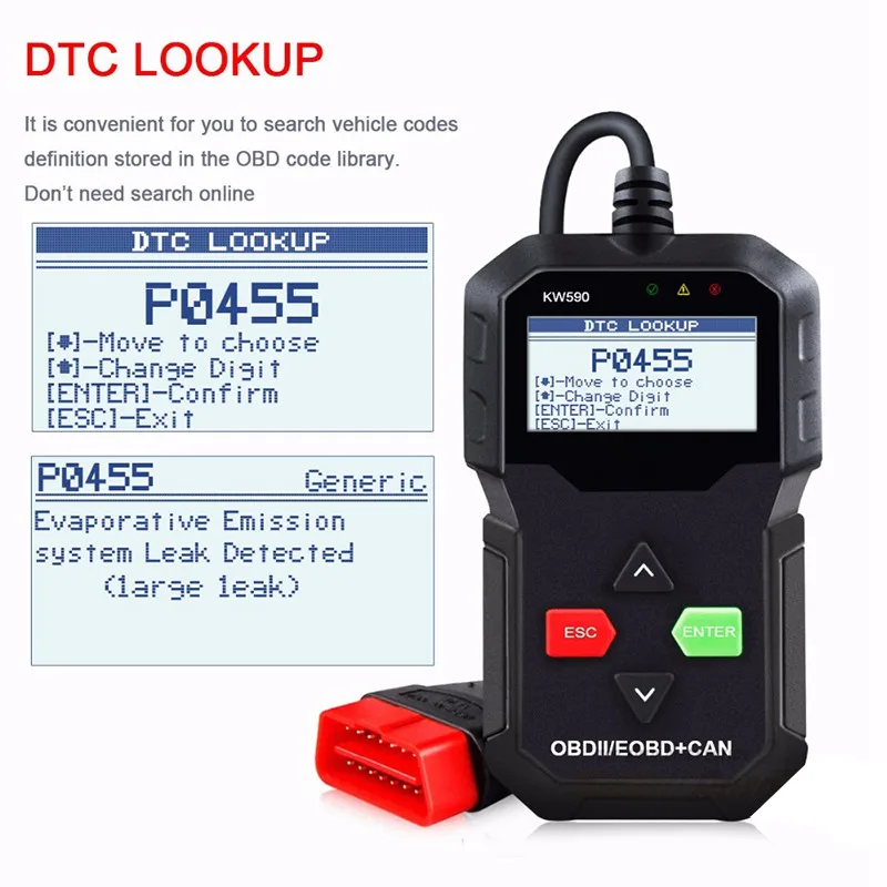 VicTsing Obd2 считыватель кодов автоматический сканер OBD2 Автомобильный KONNWEI KW590