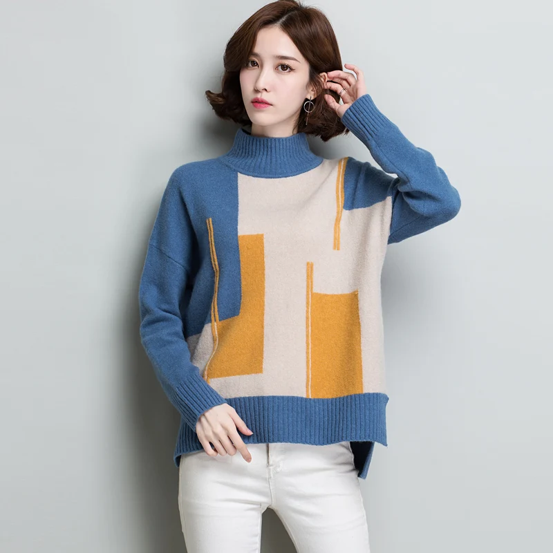 #Special Offers XL Brand Women Wool-blend Thicken Sweater 2019 Autumn Winter New Geometric Pattern Knit Sweater Irregular Casual Wild Pullover #Special Offers XL Brand Women Wool-blend Thicken Sweater 2019 Autumn Winter New Geometric Pattern Knit Sweater Irregular Casual Wild Pullover