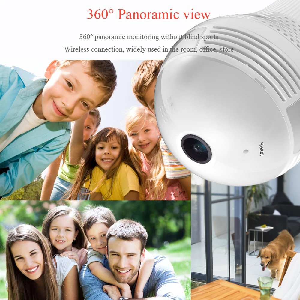 GADINAN 360 градусов панорамная камера 5MP 3MP 1080P 960P беспроводная WIFI с лампочкой Мини