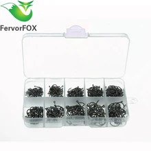 500 шт./компл. смешанный размер#3~ 12 высокоуглеродистой стали Карп набор рыболовных крючков с отверстием с розничной оригинальной коробкой джигггинг приманки