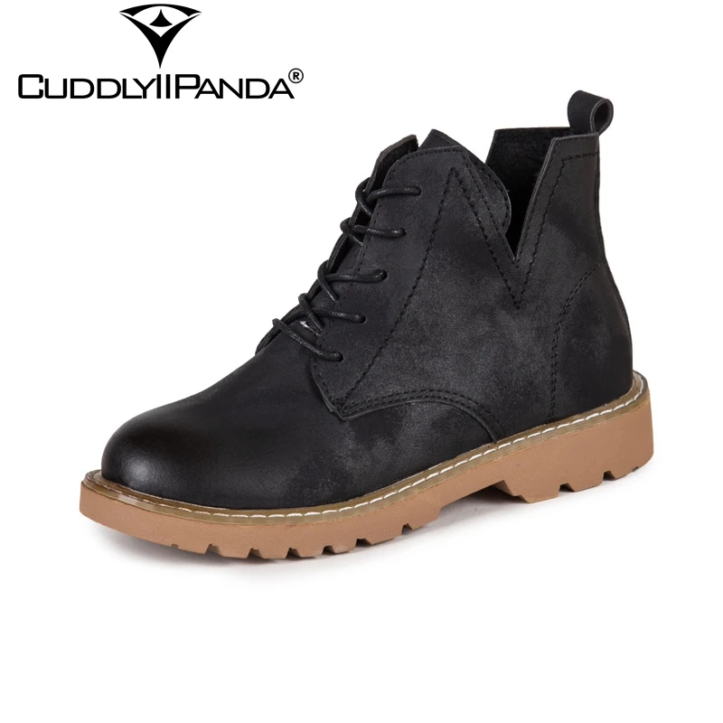 

CuddlyIIPanda 2019 Autumn British Style Boots PU Women Ankle Boots Platform Chelsea Boots Botas Mujer