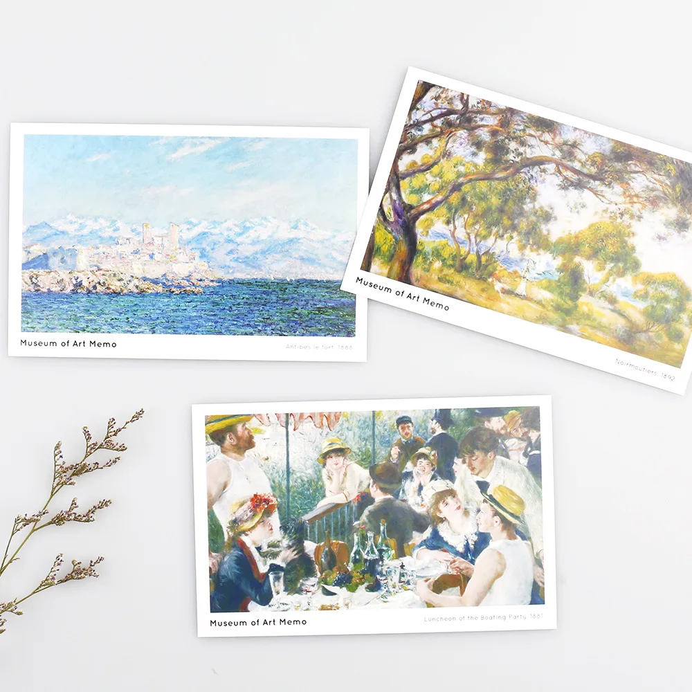 

30pcs Oil painting museum style card multi-use as Scrapbooking party invitation DIY Decoration gift card message card postcard