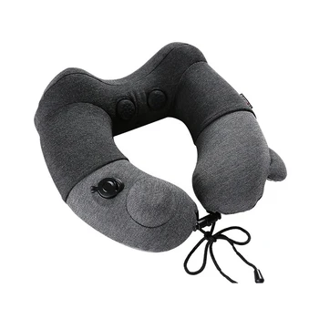 

Neck Massager Cervical U Shape Black+Dark Gray Massage Pillow Multifunctional USB Vibration Cotton Soft Massage Health Care