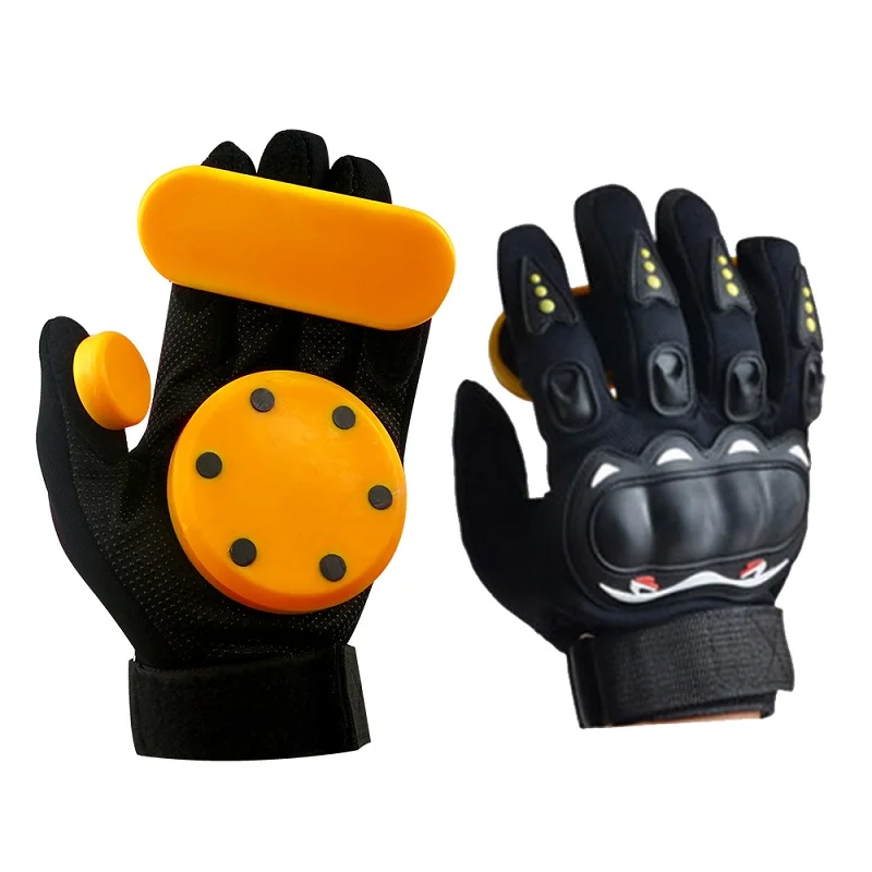 Перчатки для скейтборда для длинных досок для взрослых слайдер Spark Fire-stone Flint Cool Защитная защита - Цвет: 3spark slider yellow