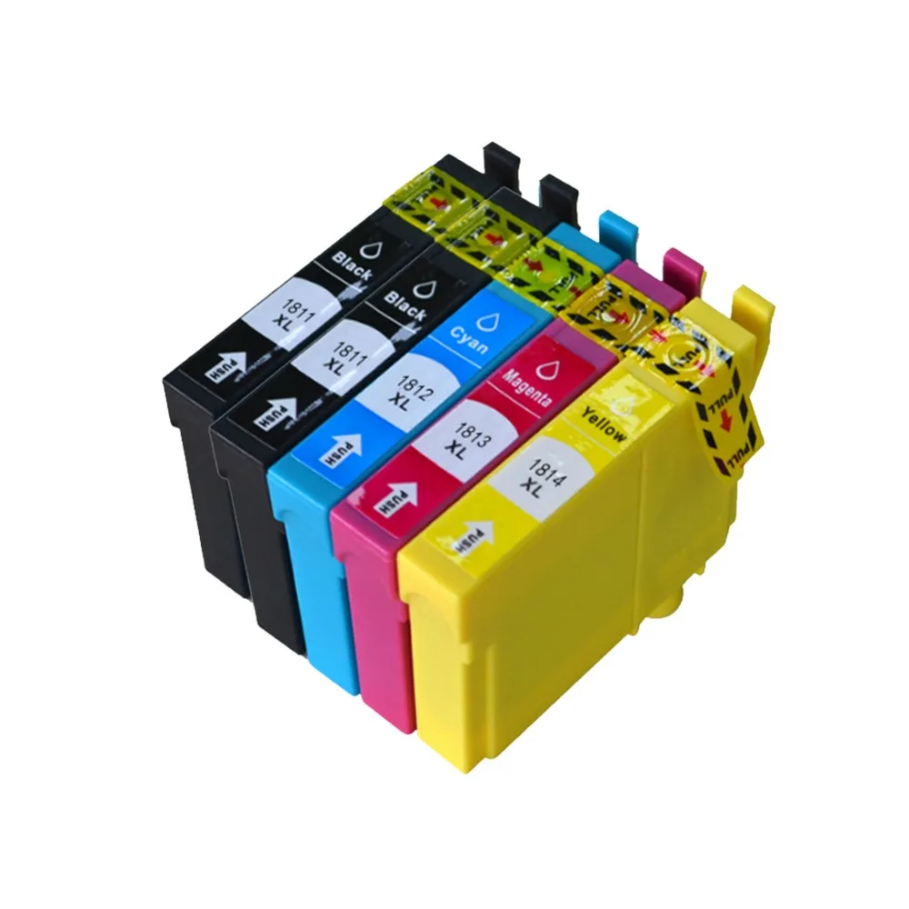 YLC 5pk 18XL T1811-T1814 Совместимый картридж для принтера EPSON XP205 XP305 XP322 XP315 XP212 XP402 XP30 XP225 XP325