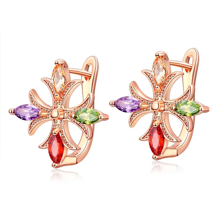 

2019 new Cubic zirconia micro paved sparkling round earring for women luxury jewelry Prevent allergies