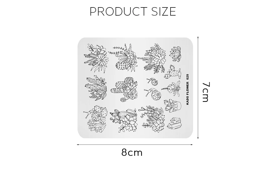 KADS цветок прямоугольник пластины для ногтей узор шаблон для ногтей DIY пластина для стэмпинга штамповки Шаблон трафарет Инструменты