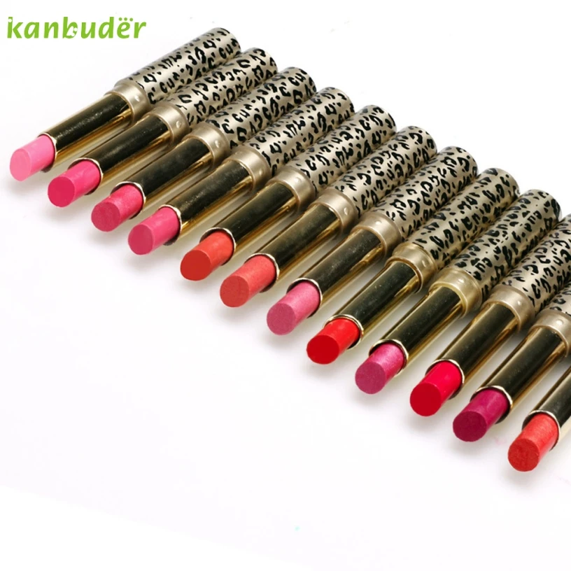 

Pretty New Good Quality Fashion Women 12pcs/lot Lipsticks Lip Stain Makeup Lot Leopard Moisturizing Lip Stick Set