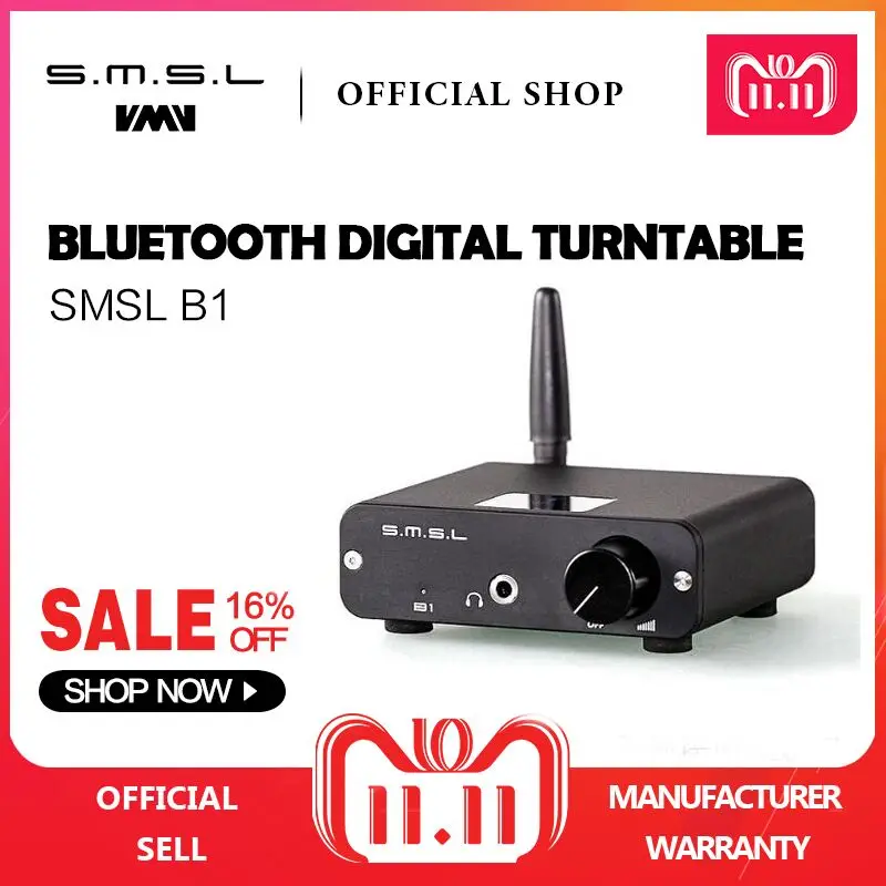 SMSL B1 HiFi Stereo Audio Bluetooth DAC Receiver NFC Optical Coaxial DAC Digital Audio Decoder 24 Hours Playing Time Black SMSL B1 HiFi Stereo Audio Bluetooth DAC Receiver NFC Optical Coaxial DAC Digital Audio Decoder 24 Hours Playing Time Black