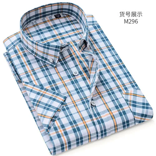 DAVYDAISY Новое поступление Летняя мужская рубашка из хлопка с коротким рукавом Повседневная Клетчатая Мужская рубашка 17 цветов мягкая мужская рубашка DS316 - Цвет: M296