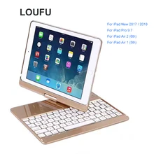 Loufu 360 Вращающийся Чехол для iPad 9,7 дюймов 2018 клавиатура Bluetooth Беспроводная для iPad 9,7 чехол с клавиатурой для iPad Pro Air 2