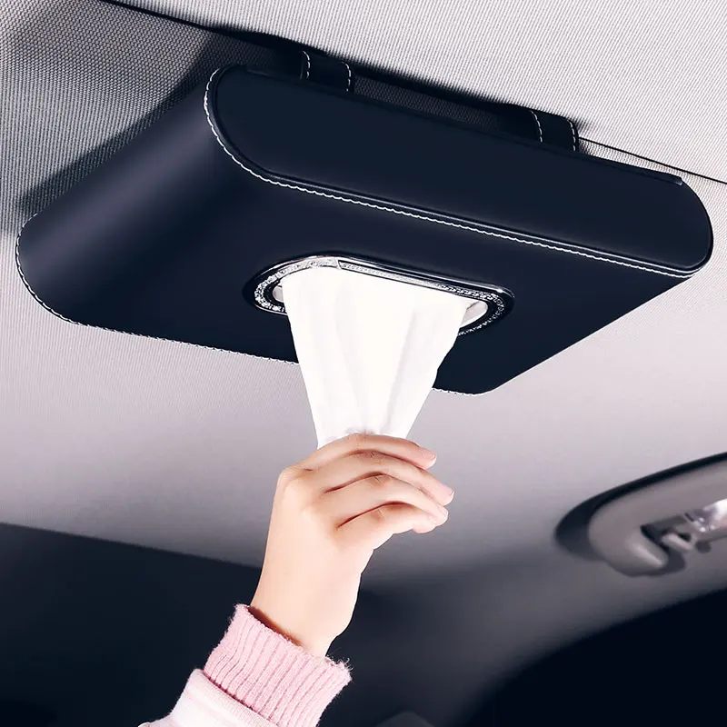 Creative car upside down leather tissue box Convenient car sunshade