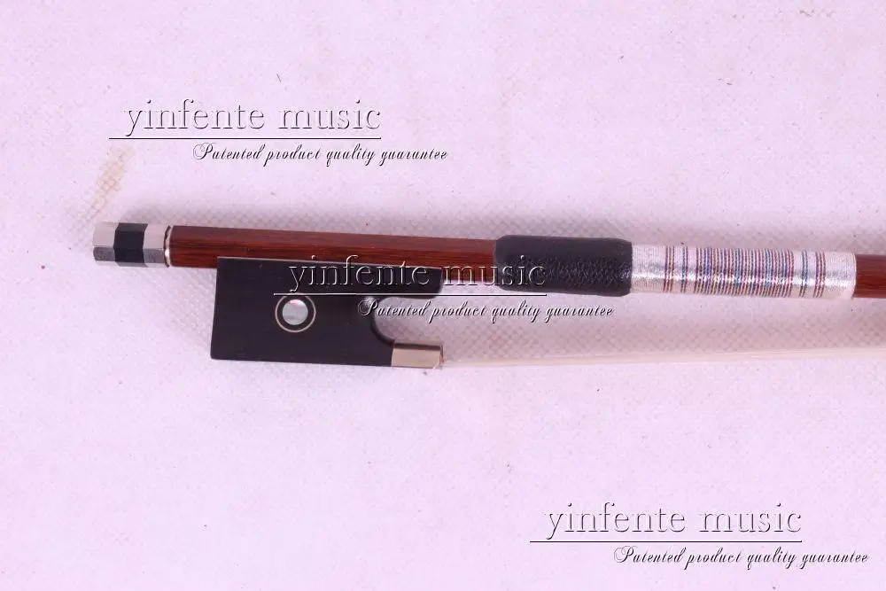 2pcs Brazilwood Round Stick 4/4 violin Bow Straight Double dotinlay