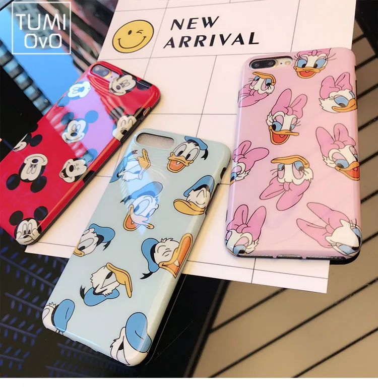 Koop Luxe Cartoon Mickey Minnie Mouse Voor iPhone 6 6 s Plus Cover telefoon Voor iPhone 7 Plus Gevallen Daisy Duck Capa Fundas Zachte TPU
