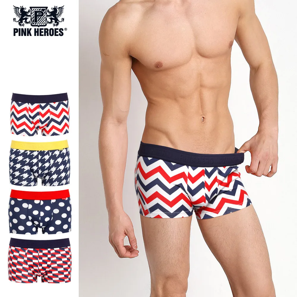 

PINK HEROES Cotton Sexy Men Underwear Boxer Fashion Shorts Soft Knickers Underpants Boxer Pants Comfortable Male Boxer Shorts