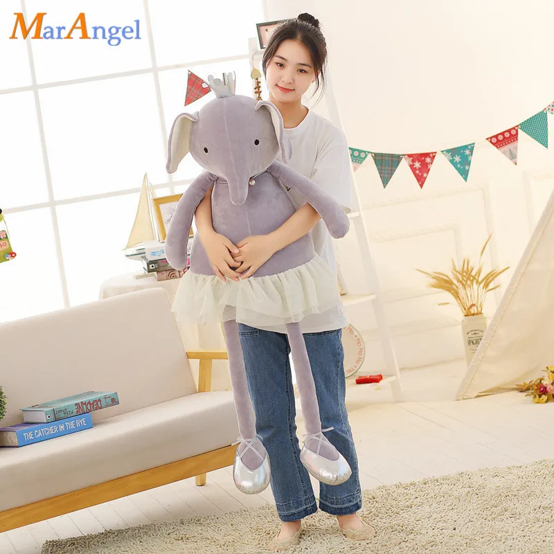 

50/80cm Ballet Elephant/Pig Plush Toys Cute Soft Stuffed Animal Doll with Crown Baby Kids Appease Toy Gift for Girl