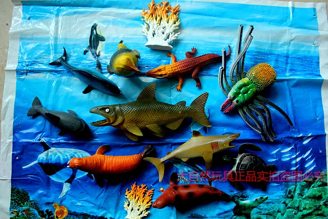 

Benthic marine animal model simulation plastic toys crab lobster underwater world whale shark set