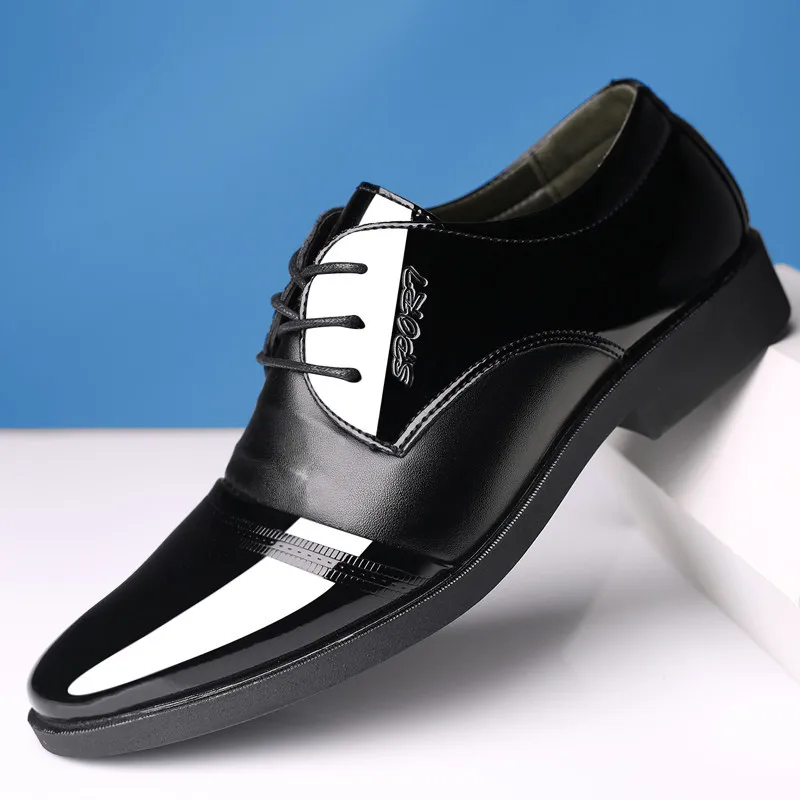 

Formal Shoes Men Pointed Toe Patent Leather Wedding Oxford Shoes For Men Winter Elevator Dress Shoes zapatos de hombre