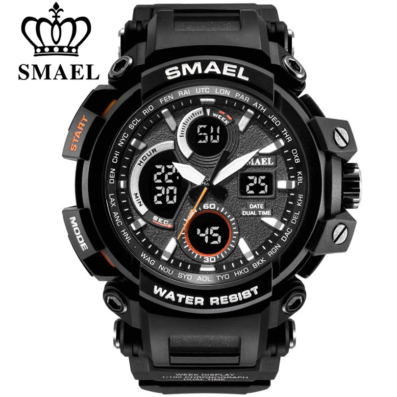  SMAEL Digital Watch Men Military Army Outdoor Sport Watch Water Resistant Date Calendar LED Electro
