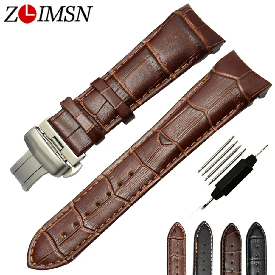Buy 22mm 23mm Genuine Leather Watchbands Light Brown