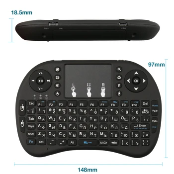 

Original Backlight i8 English Russian 2.4GHz Wireless Keyboard Air Mouse Touchpad Handheld Backlit for Android TV BOX Mini PC