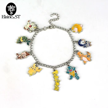 

HOT Pokemon Pokeball Charm bracelet DIY Jewelry Maxi Pikachu Accessories Pokemon Letter Art Image Silver Bracelet for Women Gift