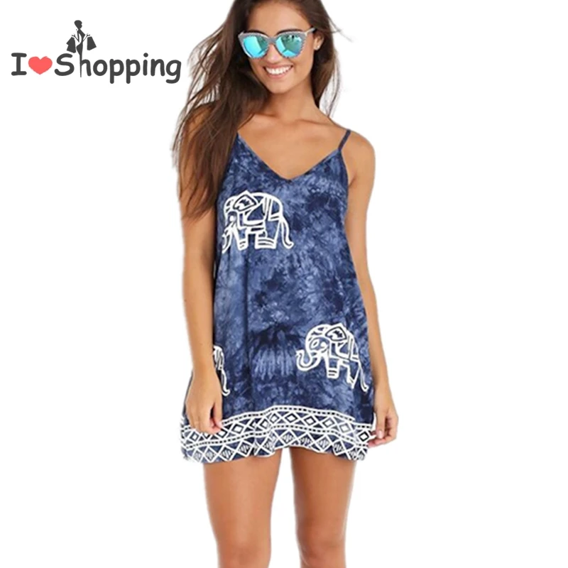 Buy Cheap Women Elephant Print Cami Dress Floral Ethnic Casual Dresses Boho Gypsy ukraine longo Animal vestidos femininos vestido de festa