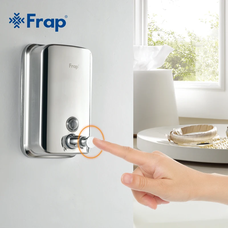 Image Frap Wall Mounted Shampoo Soap Dispenser Chrome Finish  Square Liquid Soap Bottle Bathroom Accessories 500ml F401  800ml F402