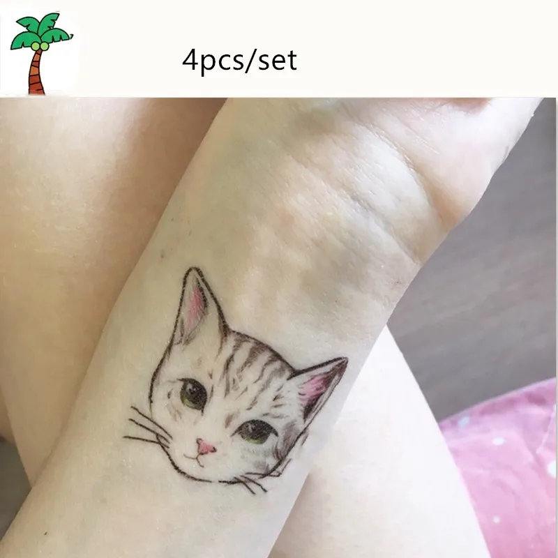 

Good quality Cat Tattoo Sticker 4PCS/SET