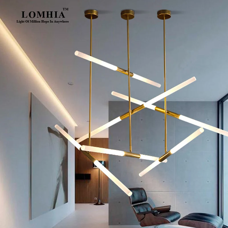 NEW Nordic Modern LED Tube pendant lamp light bar Ac90 260v 360