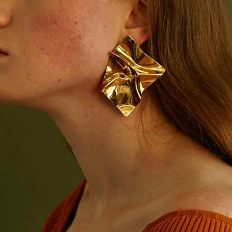 

2019 Women's Fashion Earrings Elegant Personality Simple Geometry Irregular Originality Big Eardrop Stud Earrings Jewelry CA2228
