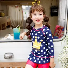 Vivo-biniya/с длинными рукавами для девочек от 3 до 10 лет, UPF 50+ защита от солнца УФ рубашка для плавания трусы шапочка, детская одежда для плавания