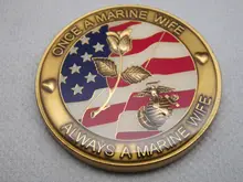 UNITED STATES MARINE CHALLENGE COIN - CORPS ALWAYS A MARINE WIFE CHALLENGE COIN 100pcs/lot DHL free shipping the united states marine corps workout rev