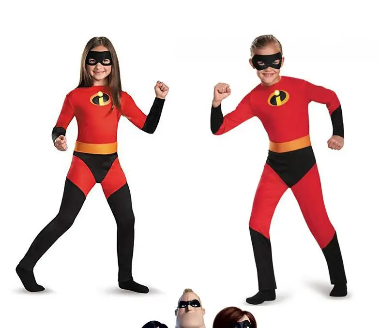 

2019 The Incredibles 2 Cosplay Kids Costume Violet Parr Dash Parr Spandex Super Hero Jumpsuit Bodysuit Boys Girls Halloween Gift