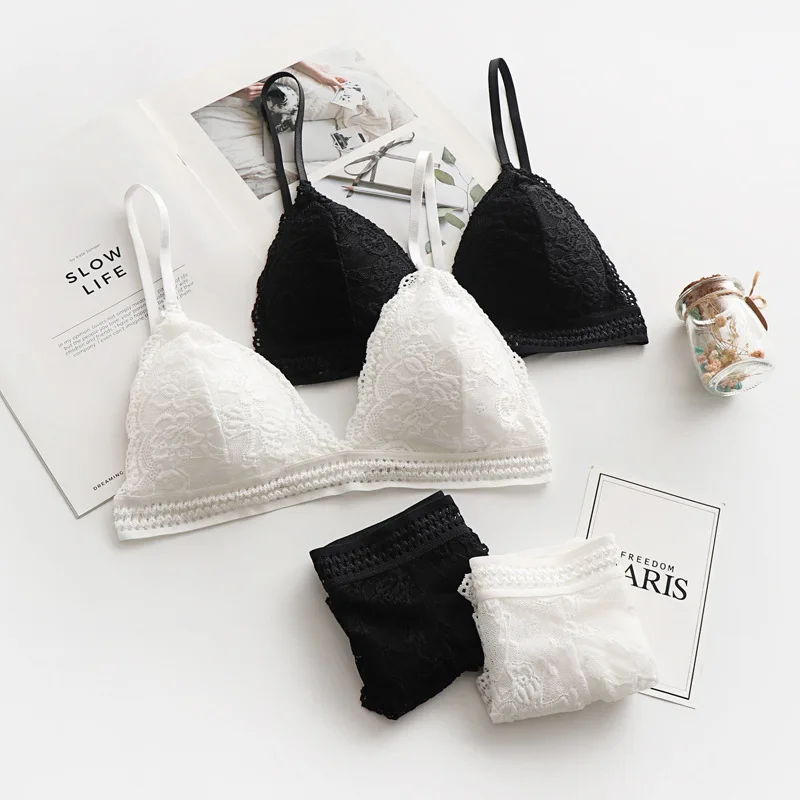  Deruilady New Women Sexy Lace bra set Solid Women Underwear girls Push Up Bra Set Sexy Lingerie Bra