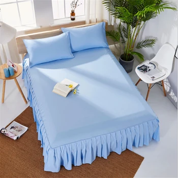 

European Solid Color Bed Pleated Sheets Bed Hotel Bed Fitted Solid Color Beauty Bed Cover
