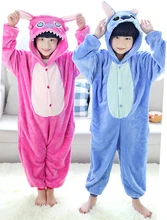 Lilo & Stitch Flannel Costumes Jumpsuit For Children Kids Onesie Pajamas Cosplay Costume Clothing For Halloween Carnival