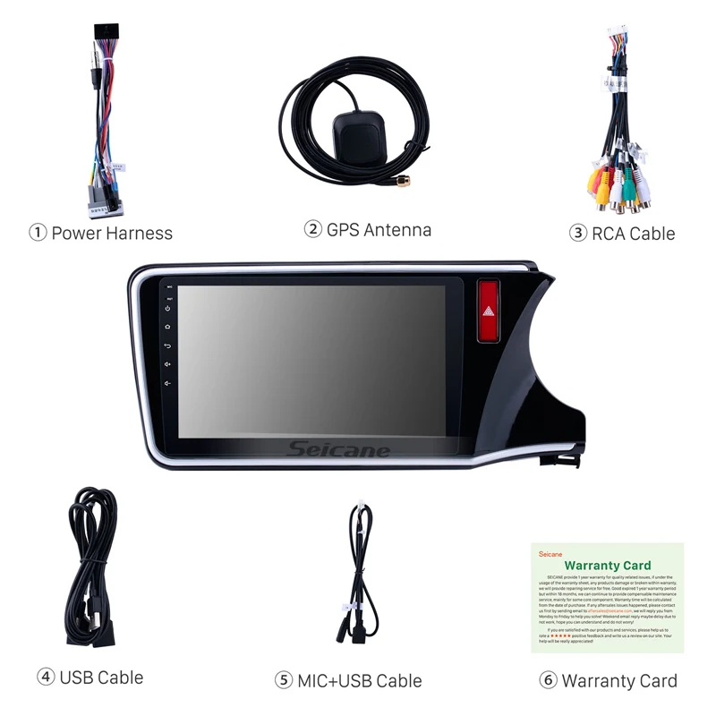 Clearance Seicane 10.1"Android 9.0 Car Radio Blutooth GPS Navigation For 2014 2015-2017 HONDA CITY Right Hand Driving Mirror Link 4